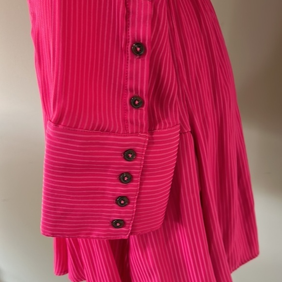 REVOLVE x FREE PEOPLE Everly Shirt Dress Pockets Pink Phenom Sz S - Picture 8 of 16